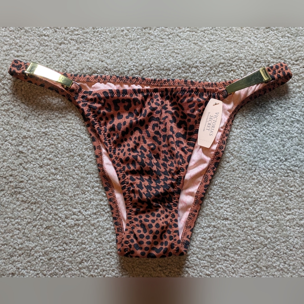 Victoria's Secret Brown and Black Leopard Print Bikini Bottom